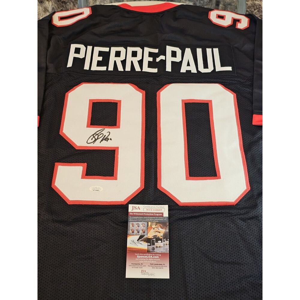 Jason Pierre-Paul Autographed/Signed Jersey JSA COA Black Custom Jersey